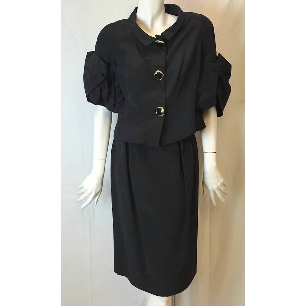 NEW EDWARD ACHOUR women's puff sleeves jacket in black